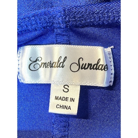 Fairy Grunge Y2k Asymmetric Faux Wrap Prom Cocktail Dress Juniors S Blue Shimmer - Picture 4 of 15